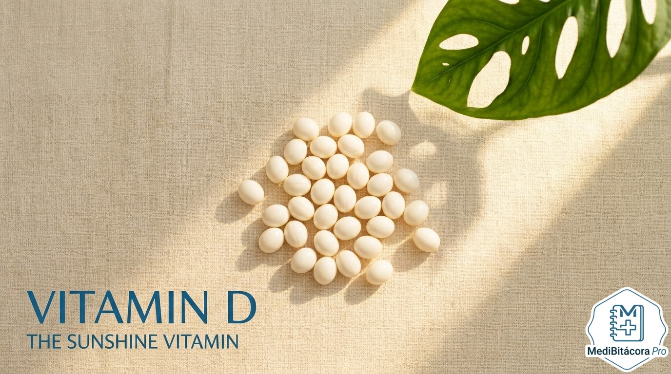 Cápsulas de vitamina D sobre fondo neutro
